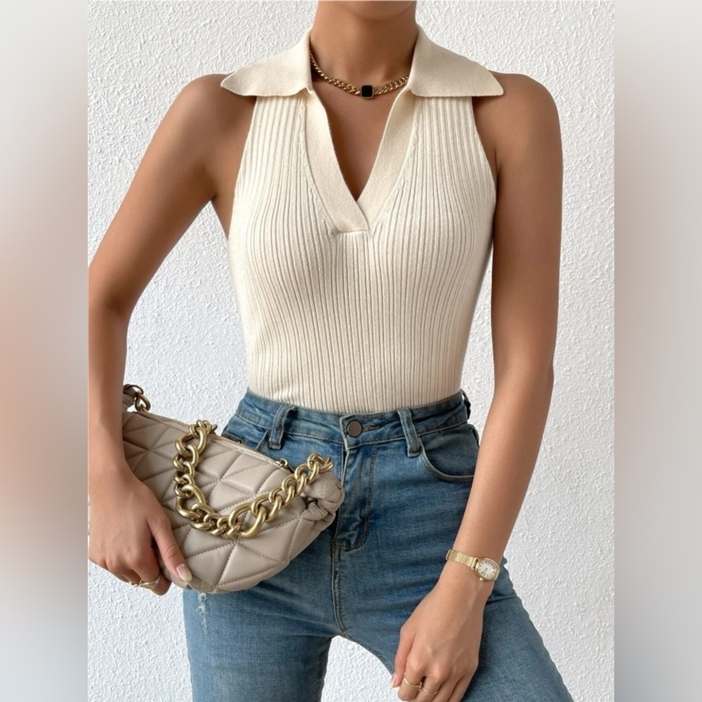 Polo Collar Sleeveless Tank
